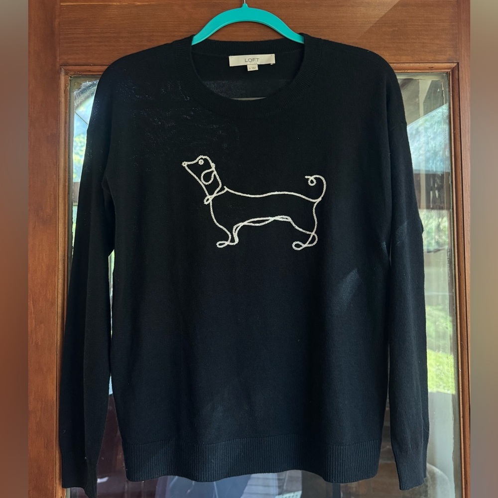 Loft Dachshund Embroidered Sweater